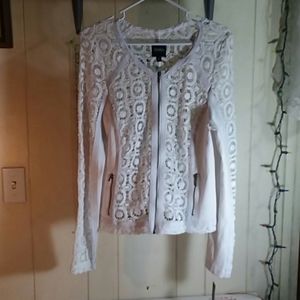 XOXO Women's NEW XL White See-Through Jacket